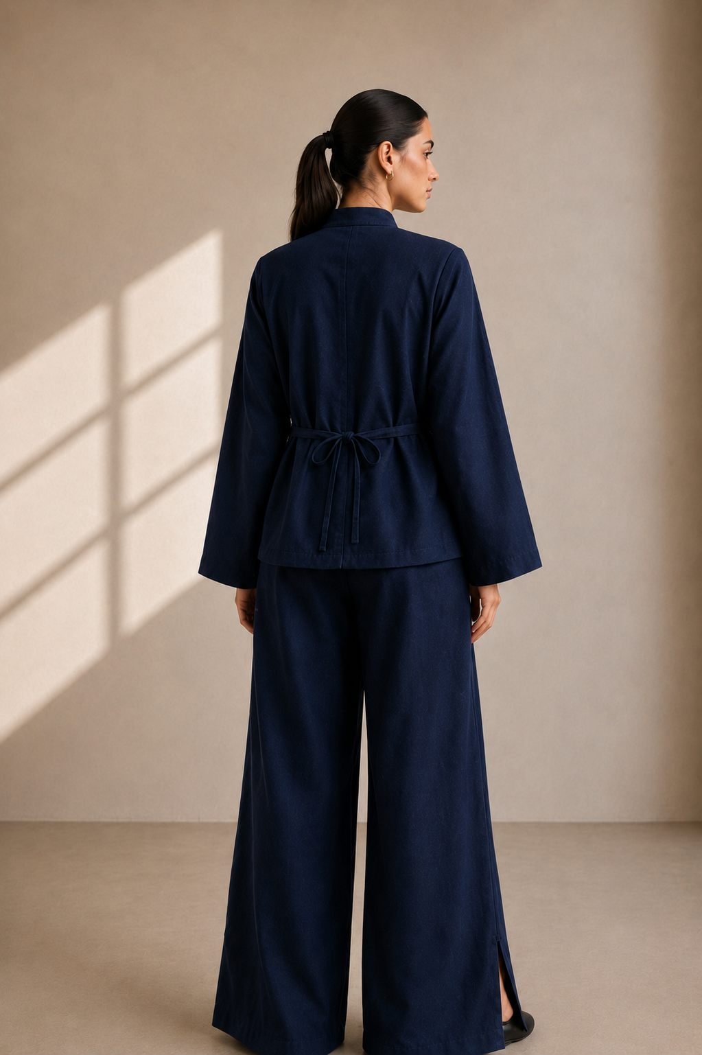 Soft Khaddar Co-ord Set, Midnight Knot Co-ord