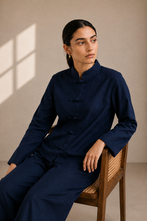 Soft Khaddar Co-ord Set, Midnight Knot Co-ord